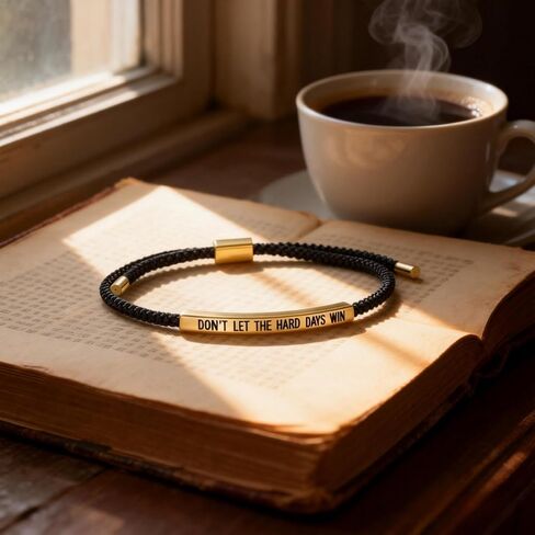 Dont Let The Hard Days Win Bracelet，Motivational Handmade Braided Adjustable Wrap Bracelets Inspirational Gifts for Women Men Best Friend Birthday Christmas Gifts in Saudi Arabia