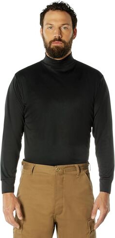 Rothco Moisture Wicking Mock Turtleneck - Quick-Dry Casual Mock Neck Long Sleeve Solid Color Top for Men in Saudi Arabia