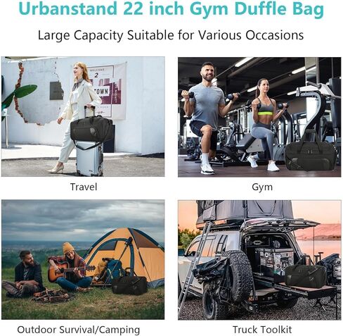 حقيبة صالة ألعاب رياضية Urbanstand للرجال - أكياس من القماش الخشن للرياضة 22 بوصة مع مقصورة الأحذية ، صالة ألعاب رياضية كبيرة طوال الليل. in Kuwait