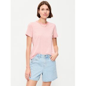 تي شيرت مخطط برقبة دائرية من Old Navy EveryWear - شريط وردي in Kuwait