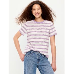 تي شيرت مخطط برقبة دائرية من Old Navy EveryWear - شريط أرجواني فاتح in Kuwait