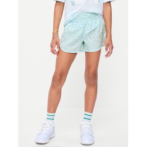 Old Navy High-Waisted Dolphin-Hem Run Shorts for Girls - Light Blue Floral in Kuwait