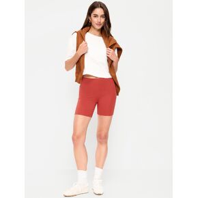 Old Navy High-Waisted Jersey Biker Shorts -- 6-inch inseam - Deep Rose in Kuwait