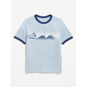 Old Navy Softest Printed Crew-Neck T-Shirt for Boys - LIGHT BLUE RETRO in Saudi Arabia