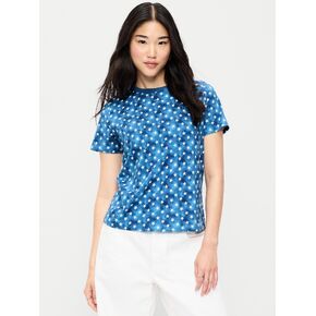 Old Navy EveryWear Crew-Neck Printed T-Shirt - Navy White Stars in Kuwait