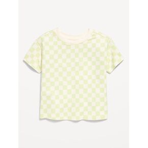 تي شيرت مطبوع بأكمام قصيرة للفتيات الصغيرات من Old Navy - مربع أخضر in Kuwait