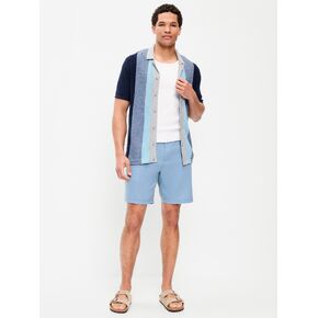 Old Navy Slim Linen-Blend Rotation Chino Shorts -- 8-inch inseam - Light Blue in Kuwait