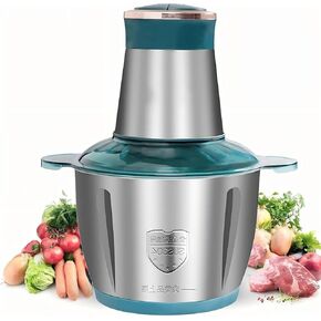 محضر طعام، مفرمة طعام كهربائية، تمزيق سريع للحوم والخضروات والفواكه والمكسرات، مفرمة طعام كهربائية مع 4 شفرات حادة كبيرة للحوم، زر مطور وحماية ذكية من الحرارة الزائدة (3 لتر) in Kuwait