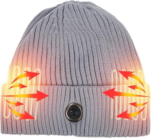 Heated Hat Rechargeable Beanie with Fast Heating, Polyester Thermal Lined Unisex Winter Cap for Outdoor Activities in Saudi Arabia
