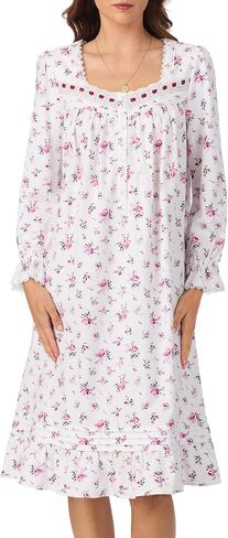 Eileen West Womens Sleepwear & Loungewear - Brushed Flannel Collection - 100% Cotton Long Sleeve Waltz Nightgown in Saudi Arabia