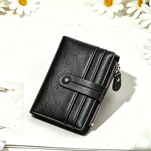 محفظة RFID للنساء ، محفظة سميكة Bifold Pu Leather Leany Wallet ، 10 جيوب مرنة عالية بطاقة السوستة الجيب مع نافذة معرف (قرمزي) in Saudi Arabia