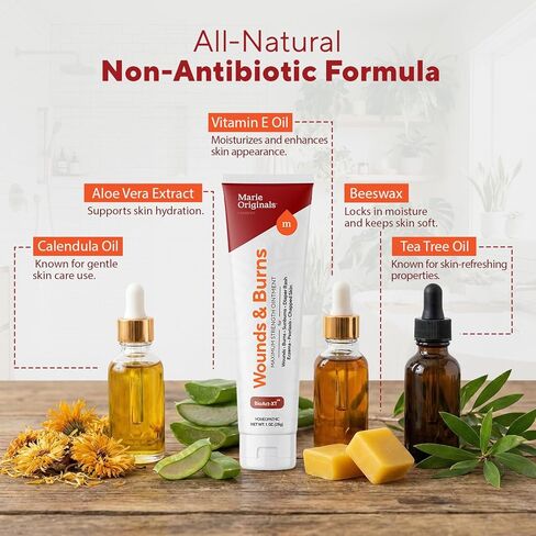 Marie Originals All-Natural Skin Repair and Burn Cream مرهم | الإسعافات الأولية مرهم | تسريع التئام الجروح من أجل الجروح العامة ، واليدين المشقوقة ، والقروح الباردة ، والأكزيما ، والصدفية والحروق. 1.25 أوقية in Kuwait