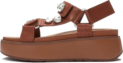 صندل FitFlop Gen-Ff Max بحزام خلفي من الجلد فائق الجوهرة، اللون: أسمر غامق، المقاس: 8 (A3K-C15-060) in Saudi Arabia