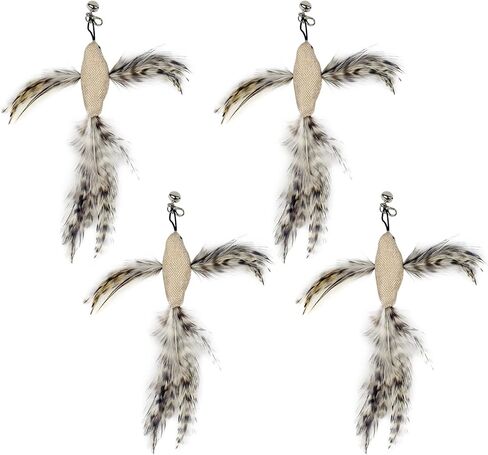 TTcat Cat Wand Toys,Interactive Bird Simulation Toy Set,Fishing Pole,35'' Flexible Steel Wire and 4Pcs Feather Refills,Teaser Toys for Indoor Cat and Kitten. in Saudi Arabia