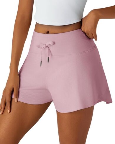 Women's Lightweight High - Waist Running Shorts with Moss Jersey Fabric and Side Pockets in Saudi Arabia