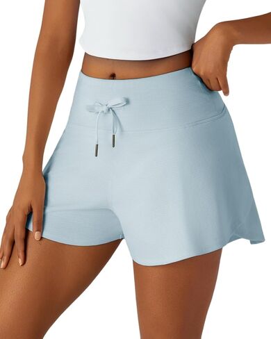 Women's Lightweight High - Waist Running Shorts with Moss Jersey Fabric and Side Pockets in Saudi Arabia