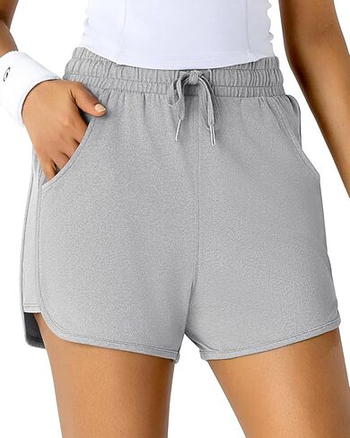 Women's Lightweight High - Waist Running Shorts with Moss Jersey Fabric and Side Pockets in Saudi Arabia