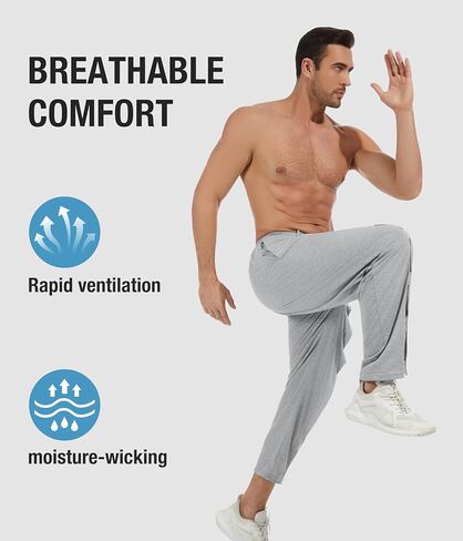 Men's Tear Away Baggy Wide Leg Easy Open Side Pants Casual Post-Surgery Moisture Wicking Sweatpants with Pockets in Saudi Arabia