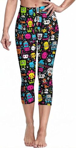 Sister Amy Girl 3D Printed Geometric Figures Ankle Elastic Tights Legging in Saudi Arabia