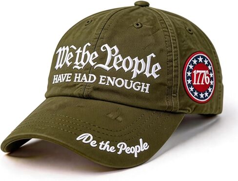 We The People Have Had Enough Hat 1776 Patriotic Retro Washed Adjustable Embroidered Baseball Cap in Saudi Arabia