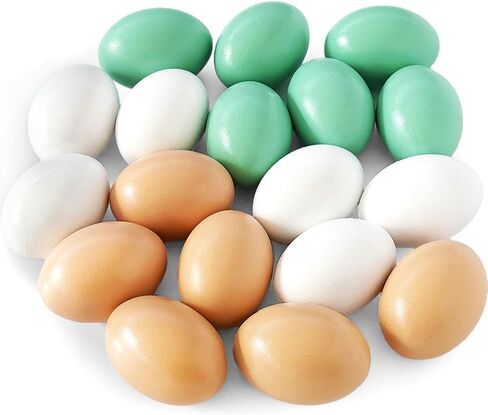18 PCS Wooden Fake Chicken Eggs,Wood Nest Egg Faux Egg for Crafts,Nesting Box,Easter,DIY, Help Hens Lay Eggs in Saudi Arabia