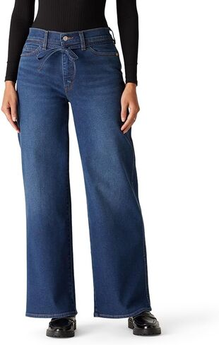بنطلون جينز نسائي من Levi Strauss Signature Gold بحزام واسع الساق من قماش الدنيم المطاطي متوسط ​​الارتفاع (متوفر أيضًا بمقاس إضافي) in Saudi Arabia