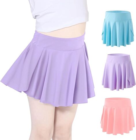 Skort Girls، تنانير رياضية للجولف والتنس، شورت فراشة فلوي للأطفال، شورت مع جيب، أسود، 2-3T in Kuwait