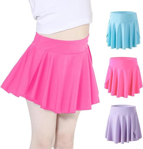 Skort Girls، تنانير رياضية للجولف والتنس، شورت فراشة فلوي للأطفال، شورت مع جيب، أسود، 2-3T in Kuwait