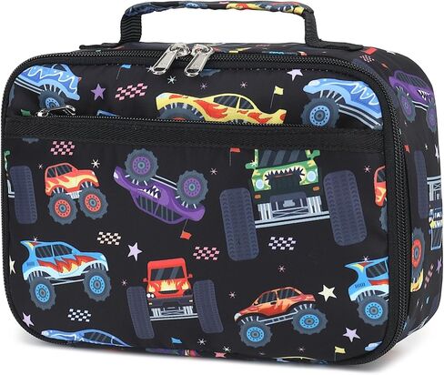 CAMTOP Monster Truck Kids Lunch Box Boys Girls Insulated Lunch Cooler Bag Reusable Lunch Tote Kit for School Travel in Saudi Arabia