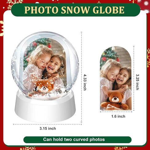 6 Pack Christmas Photo Snow Globe DIY Liquid Photo Frame Craft Floating Water Frame Tabletop Display Snow Globes for Family Friends Christmas Thanksgiving Gifts (6, Black, Silver, Gold) in Kuwait
