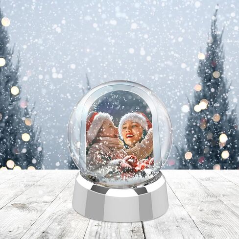 6 Pack Christmas Photo Snow Globe DIY Liquid Photo Frame Craft Floating Water Frame Tabletop Display Snow Globes for Family Friends Christmas Thanksgiving Gifts (6, Black, Silver, Gold) in Kuwait