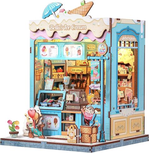طقم منزل مصغر من CUTEBEE DIY، لغز خشبي ثلاثي الأبعاد للبالغين، إدراج رف زاوية الكتاب، هدية شكسبير الأدبية، ديكور سطح المكتب لمسرح الغابة المسحورة (حلم ليلة منتصف الصيف) in Kuwait