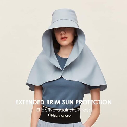 Women Hiking Fishing Sun Hat Wide Brim Cap with Large Neck Flap UPF 50+ Sun Protection Hat SLH3M079 in Saudi Arabia