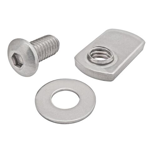 8020، 3620، 15 سلسلة، 5/16-18 × .625 بوصة برغي غطاء مقبس رأس طويل 8 أزرار (BHSCS)، مع غسالة .345 بوصة وصامولة على شكل حرف T اقتصادية، أجهزة قناة SS 8020 من الفولاذ المقاوم للصدأ HW (10) in Kuwait