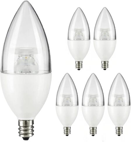 Diodesy- LED Candelabra الثريا المصباح Light Bulb B11 7W (60W مكافئ) E12 BASE DIMMABLE 500LM 2700K أبيض دافئ CTF شمعة TROBEDID TORBEDO TORPEDO لوجود سقف معرض الجدار SCONCE ETL مدرج حزمة 6 6 in Kuwait