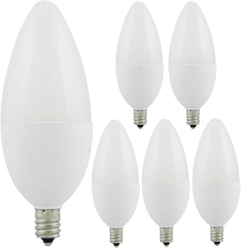 Diodesy- LED Candelabra الثريا المصباح Light Bulb B11 7W (60W مكافئ) E12 BASE DIMMABLE 500LM 2700K أبيض دافئ CTF شمعة TROBEDID TORBEDO TORPEDO لوجود سقف معرض الجدار SCONCE ETL مدرج حزمة 6 6 in Kuwait