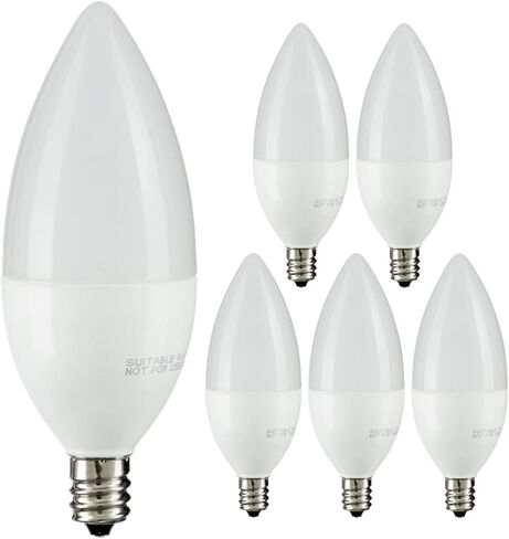 Diodesy- LED Candelabra الثريا المصباح Light Bulb B11 7W (60W مكافئ) E12 BASE DIMMABLE 500LM 2700K أبيض دافئ CTF شمعة TROBEDID TORBEDO TORPEDO لوجود سقف معرض الجدار SCONCE ETL مدرج حزمة 6 6 in Kuwait