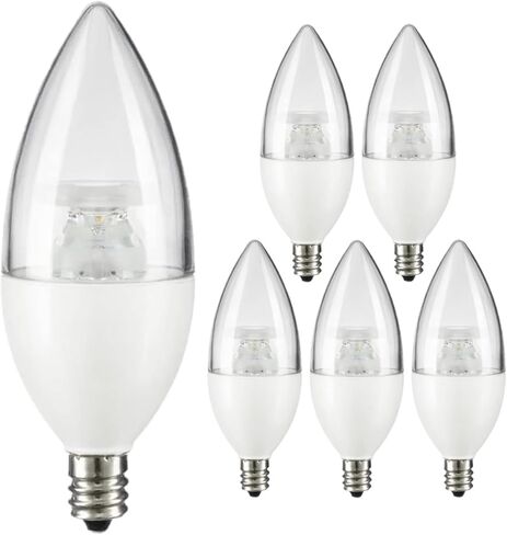 Diodesy- LED Candelabra الثريا المصباح Light Bulb B11 7W (60W مكافئ) E12 BASE DIMMABLE 500LM 2700K أبيض دافئ CTF شمعة TROBEDID TORBEDO TORPEDO لوجود سقف معرض الجدار SCONCE ETL مدرج حزمة 6 6 in Kuwait
