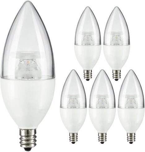 Diodesy- LED Candelabra الثريا المصباح Light Bulb B11 7W (60W مكافئ) E12 BASE DIMMABLE 500LM 2700K أبيض دافئ CTF شمعة TROBEDID TORBEDO TORPEDO لوجود سقف معرض الجدار SCONCE ETL مدرج حزمة 6 6 in Kuwait
