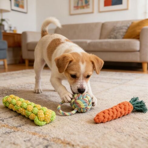 3 Pack Heavy Duty Dog Rope Toys for Small Dogs - Cotton Rope Chew & Tug Toys for Aggressive Chewers, Keeps Puppies Busy in Saudi Arabia
