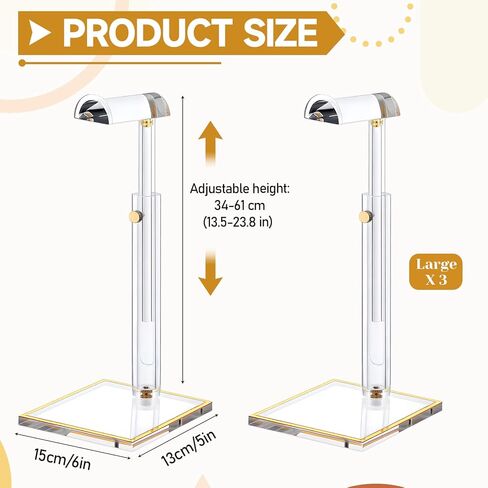 2 قطعة حامل عرض المحفظة، حامل حقيبة اليد حامل محفظة أكريليك قابل للتعديل ارتفاع حقيبة رف حامل شماعات شفاف تصميم منحني ديكور لعرض حقائب اليد وحقائب الكتف والقلائد in Kuwait