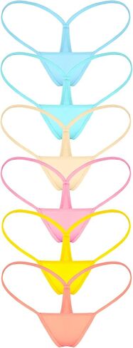 Womens G String Thongs Micro Back Tiny Panties Low Rise No Show Bikini Bottom Daily Underwear in Kuwait
