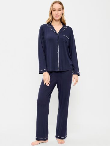 Old Navy Sunday Sleep Knit Jersey Pant Set - Arctic Depth in Saudi Arabia