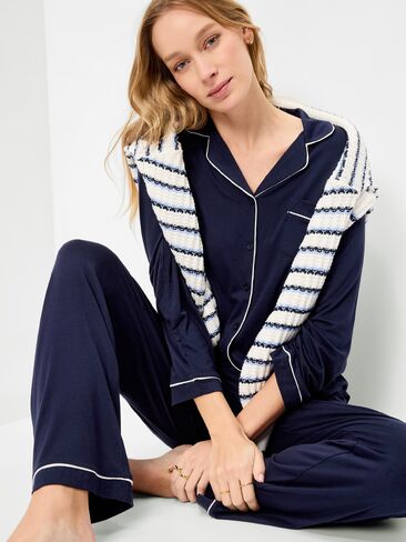 Old Navy Sunday Sleep Knit Jersey Pant Set - Arctic Depth in Saudi Arabia