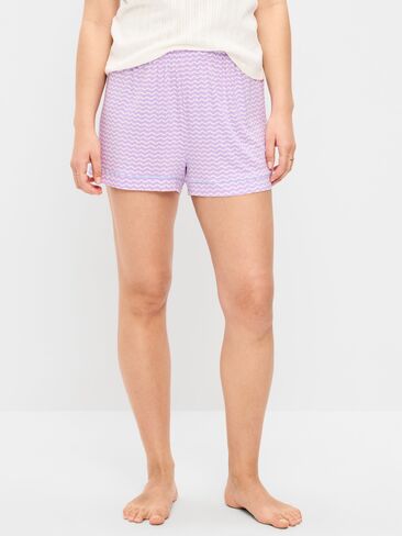 Old Navy Sunday Sleep Knit Jersey Short - White/Purple Stripe in Saudi Arabia