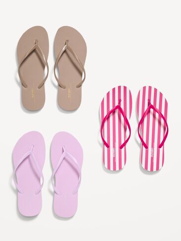 Old Navy Flip-Flop Sandals 3-Pack (Partially Plant-Based) - Pink Stripe in Saudi Arabia