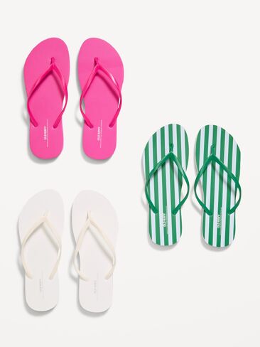 Old Navy Flip-Flop Sandals 3-Pack (Partially Plant-Based) - Green Stripe in Saudi Arabia