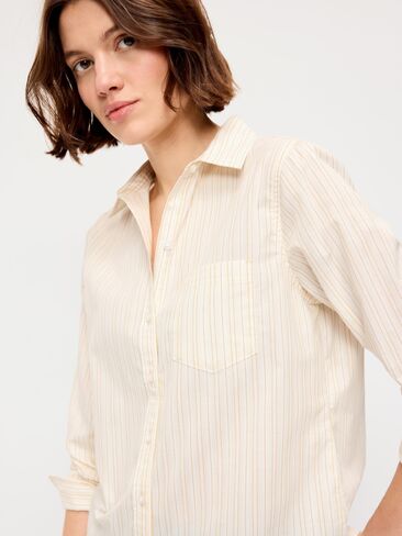 Old Navy Classic Button-Down Shirt - White/Yellow Stripe in Saudi Arabia