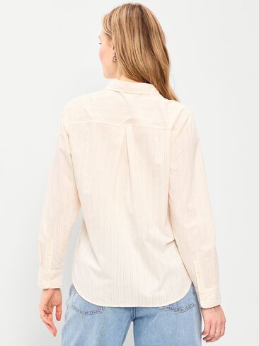 Old Navy Classic Button-Down Shirt - White/Yellow Stripe in Saudi Arabia