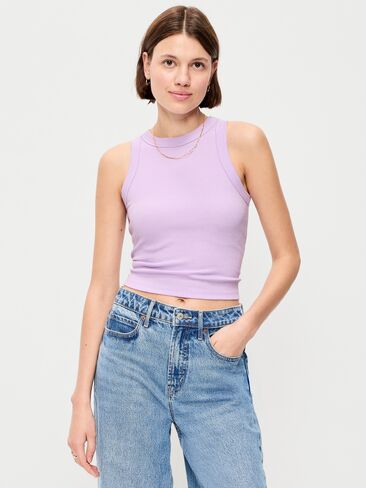 Old Navy Snug Crop Tank Top - Fresh Lilac in Kuwait